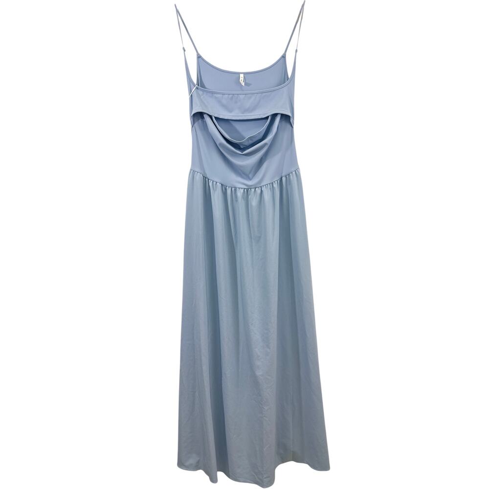 NWT Halara Breezeful Pocket Flowy Flare Maxi Dress L Ballad Blue Quick Dry - Picture 4 of 12